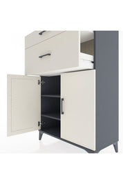 Hyperion Dolap 2 Raflı 2 Çekmeceli 2 Kapaklı 88x44x134 Antrasit-Aytaşı