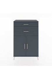Hyperion Dolap 2 Raflı 2 Çekmeceli 2 Kapaklı 88x44x134 Antrasit-Antrasit