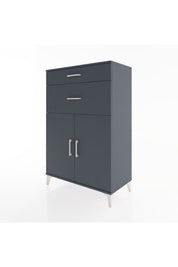 Hyperion Dolap 2 Raflı 2 Çekmeceli 2 Kapaklı 88x44x134 Antrasit-Antrasit