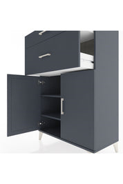 Hyperion Dolap 2 Raflı 2 Çekmeceli 2 Kapaklı 88x44x134 Antrasit-Antrasit