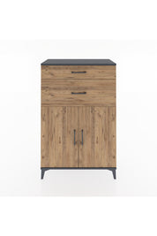 Hyperion Dolap 2 Raflı 2 Çekmeceli 2 Kapaklı 88x44x134 Antrasit-Çam