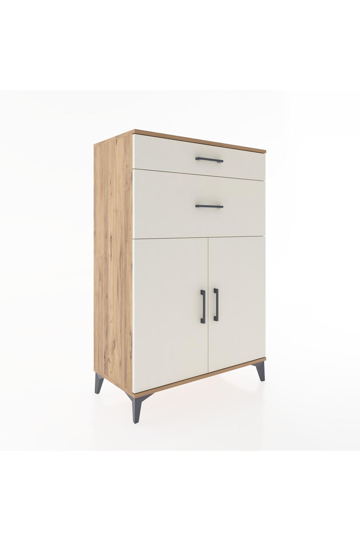 Hyperion Dolap 2 Raflı 2 Çekmeceli 2 Kapaklı 88x44x134 Çam-Aytaşı