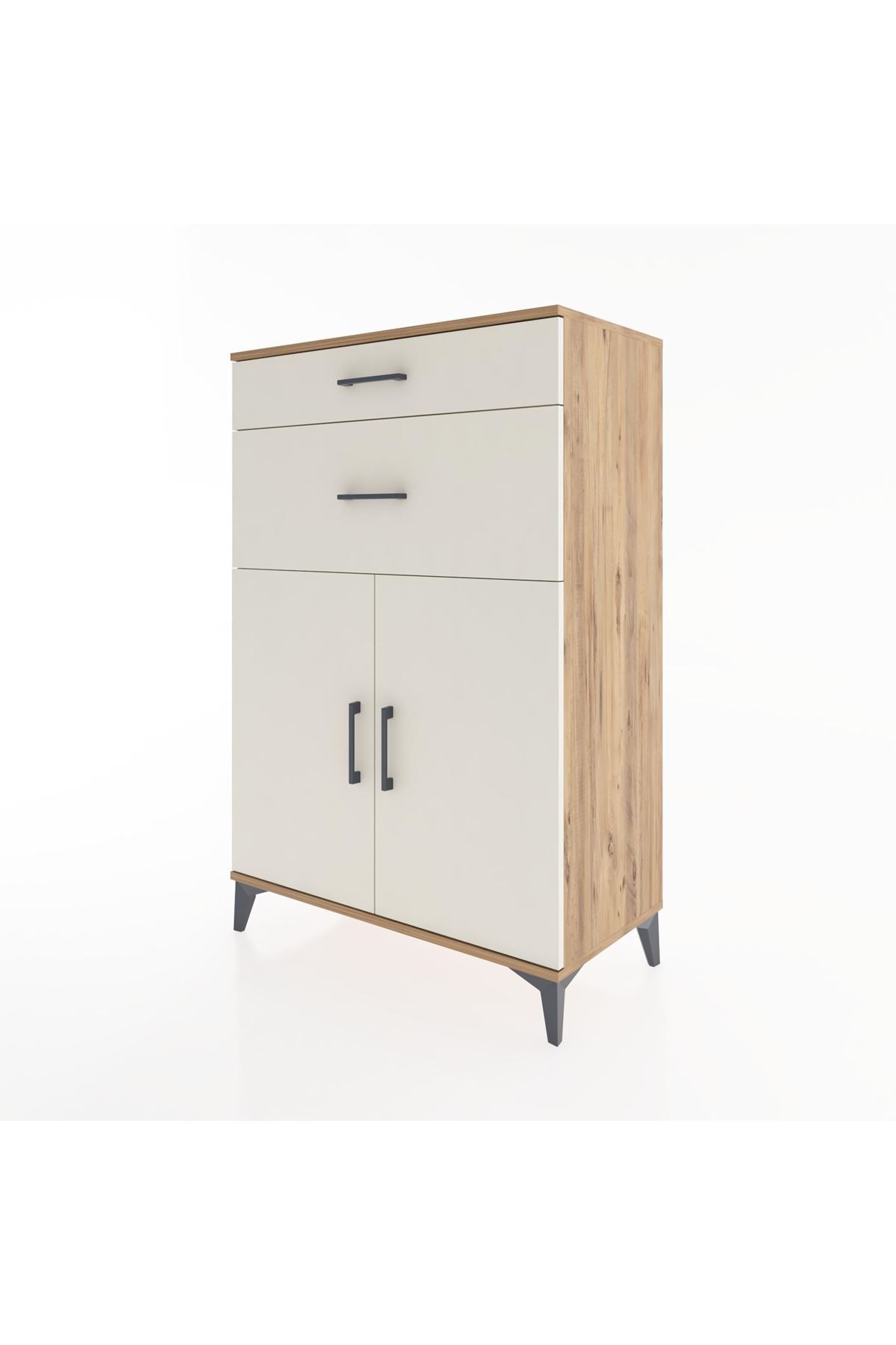 Hyperion Dolap 2 Raflı 2 Çekmeceli 2 Kapaklı 88x44x134 Çam-Aytaşı