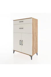 Hyperion Dolap 2 Raflı 2 Çekmeceli 2 Kapaklı 88x44x134 Çam-Aytaşı