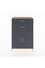 Hyperion Dolap 2 Raflı 2 Çekmeceli 2 Kapaklı 88x44x134 Çam-Antrasit