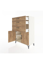 Hyperion Dolap Tek Raflı 3 Çekmeceli 2 Kapaklı 88x44x134 Aytaşı-Çam