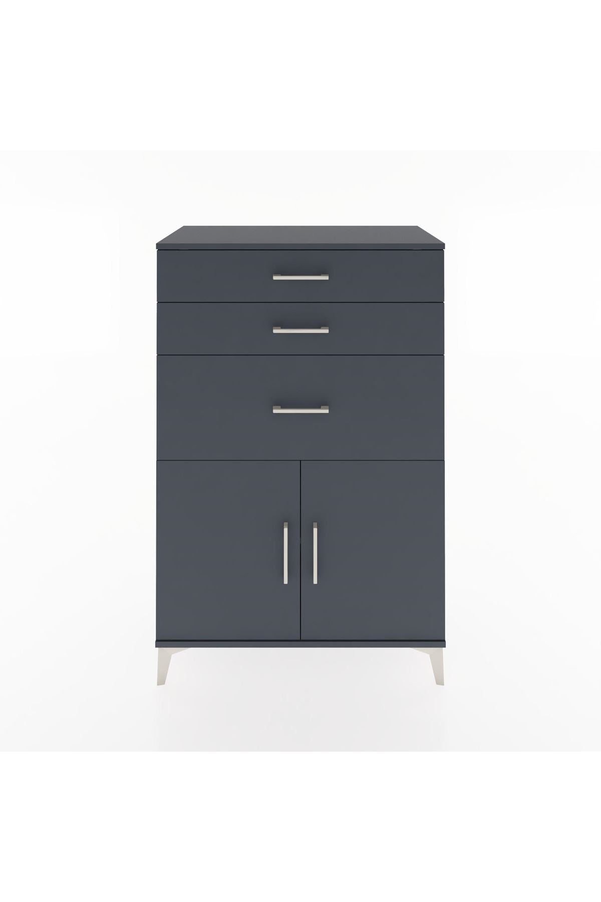Hyperion Dolap Tek Raflı 3 Çekmeceli 2 Kapaklı 88x44x134 - S51M003V5B