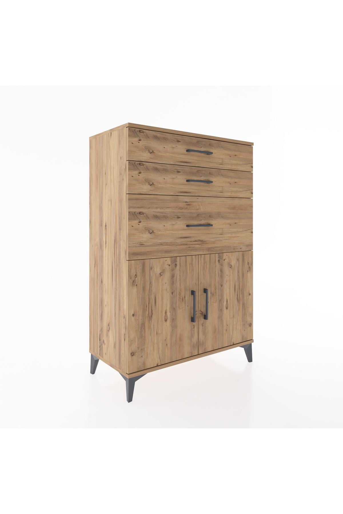 Hyperion Dolap Tek Raflı 3 Çekmeceli 2 Kapaklı 88x44x134 - S51M003V9B