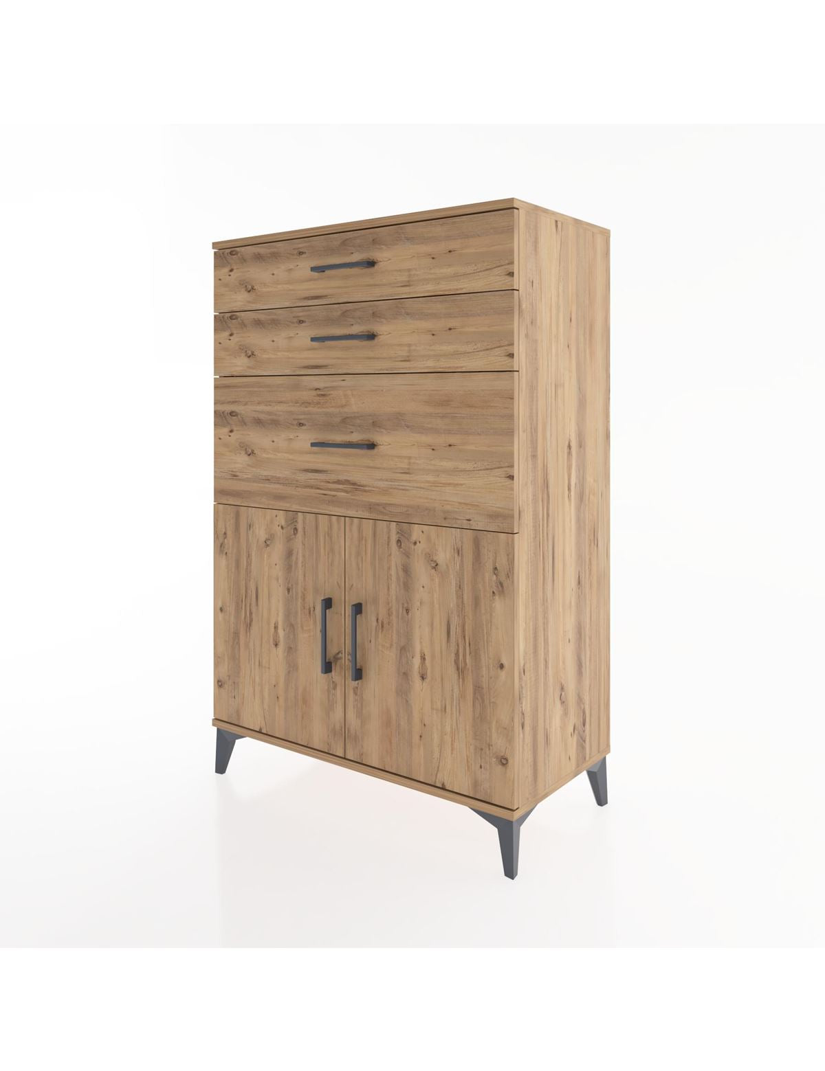 Hyperion Dolap Tek Raflı 3 Çekmeceli 2 Kapaklı 88x44x134 - S51M003V9B
