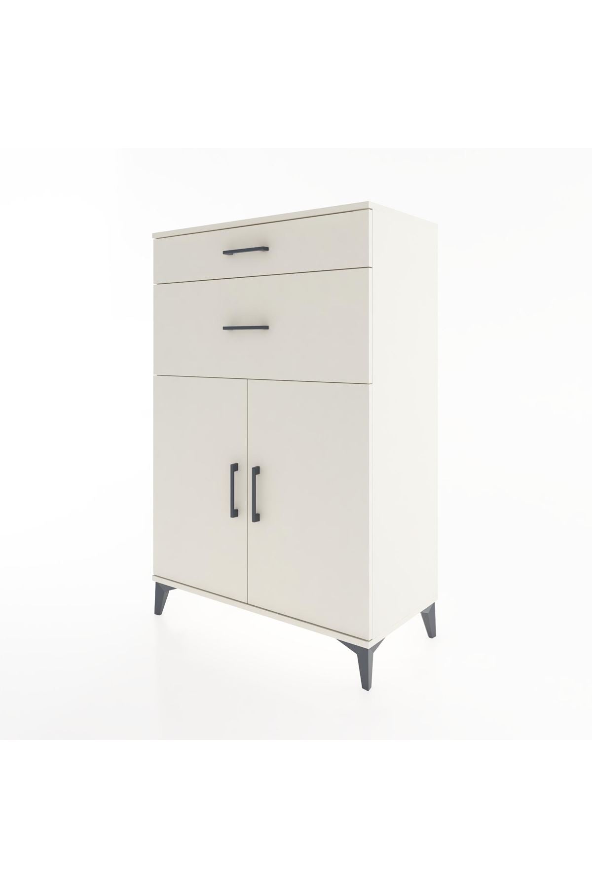 Hyperion Dolap Tek Raflı 2 Çekmeceli 2 Kapaklı 88x44x134 - S51M004V1B