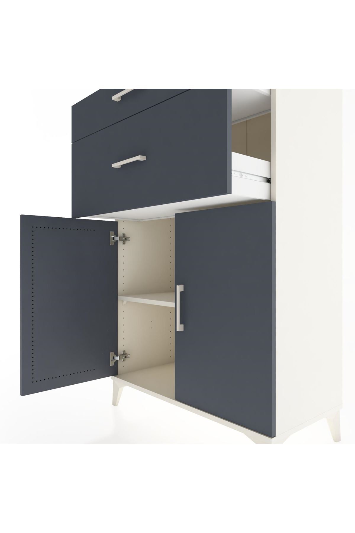 Hyperion Dolap Tek Raflı 2 Çekmeceli 2 Kapaklı 88x44x134 - S51M004V2B