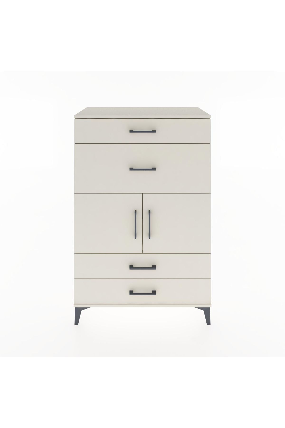 Hyperion Dolap Tek Raflı 4 Çekmeceli 2 Kapaklı 88x44x134 Aytaşı-Aytaşı