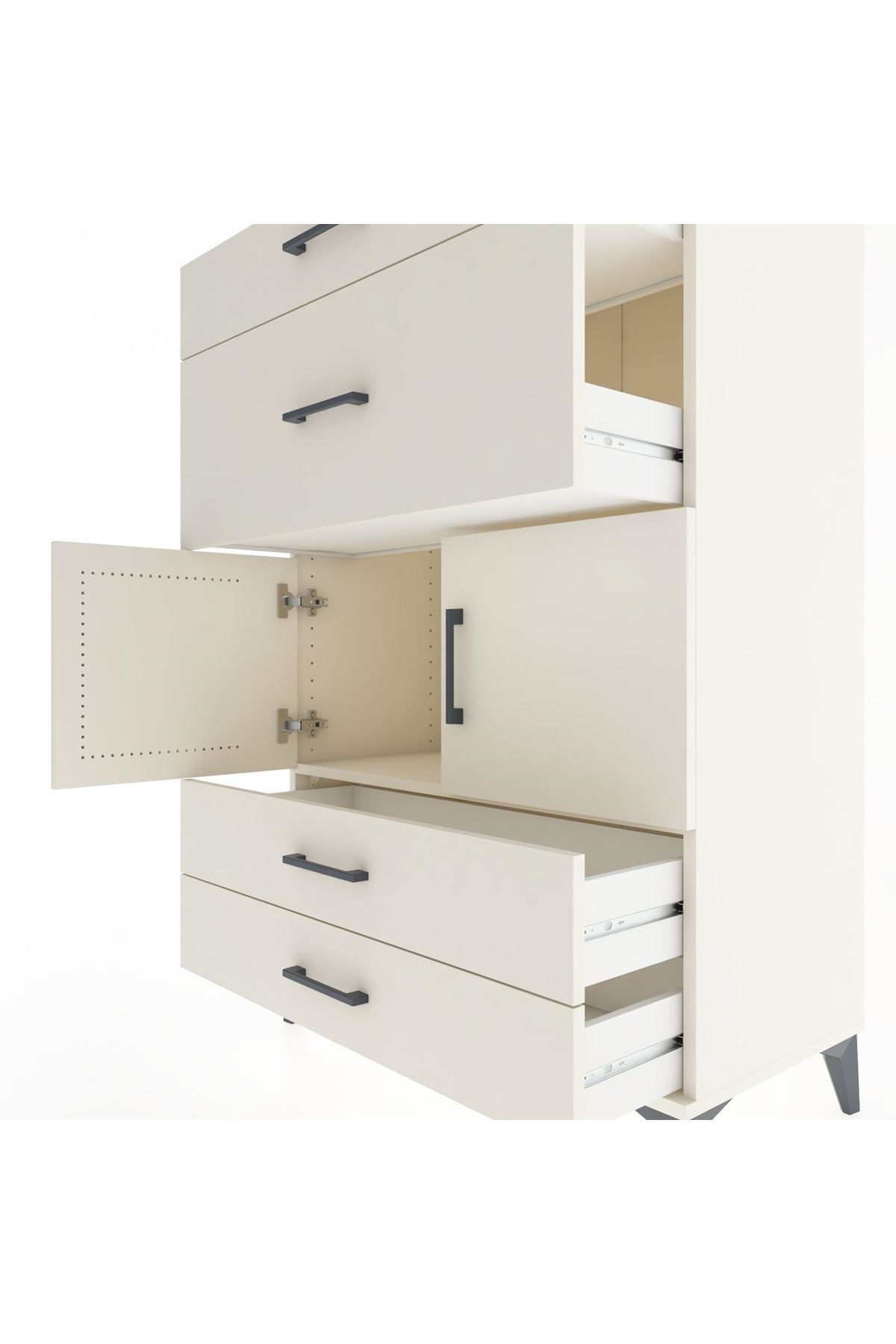 Hyperion Dolap Tek Raflı 4 Çekmeceli 2 Kapaklı 88x44x134 Aytaşı-Aytaşı