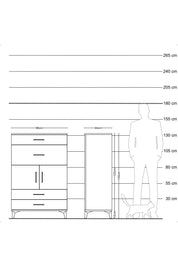 Hyperion Dolap Tek Raflı 4 Çekmeceli 2 Kapaklı 88x44x134 Aytaşı-Aytaşı