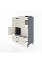 Hyperion Dolap Tek Raflı 4 Çekmeceli 2 Kapaklı 88x44x134 - S51M005V4B