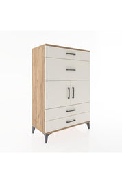 Hyperion Dolap Tek Raflı 4 Çekmeceli 2 Kapaklı 88x44x134 Çam-Aytaşı