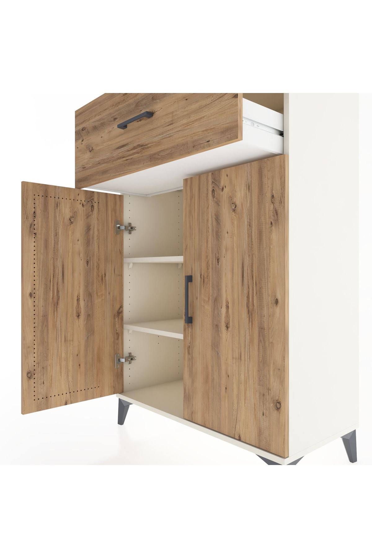 Hyperion Dolap 2 Raflı Tek Çekmeceli 2 Kapaklı 88x44x134 Aytaşı-Çam