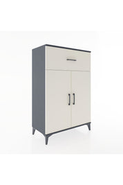 Hyperion Dolap 2 Raflı Tek Çekmeceli 2 Kapaklı 88x44x134 Antrasit-Aytaşı