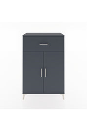 Hyperion Dolap 2 Raflı Tek Çekmeceli 2 Kapaklı 88x44x134 Antrasit-Antrasit