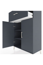 Hyperion Dolap 2 Raflı Tek Çekmeceli 2 Kapaklı 88x44x134 Antrasit-Antrasit