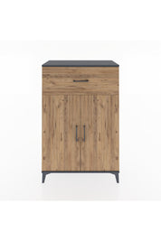 Hyperion Dolap 2 Raflı Tek Çekmeceli 2 Kapaklı 88x44x134 Antrasit-Çam