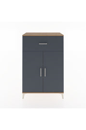 Hyperion Dolap 2 Raflı Tek Çekmeceli 2 Kapaklı 88x44x134 Çam-Antrasit