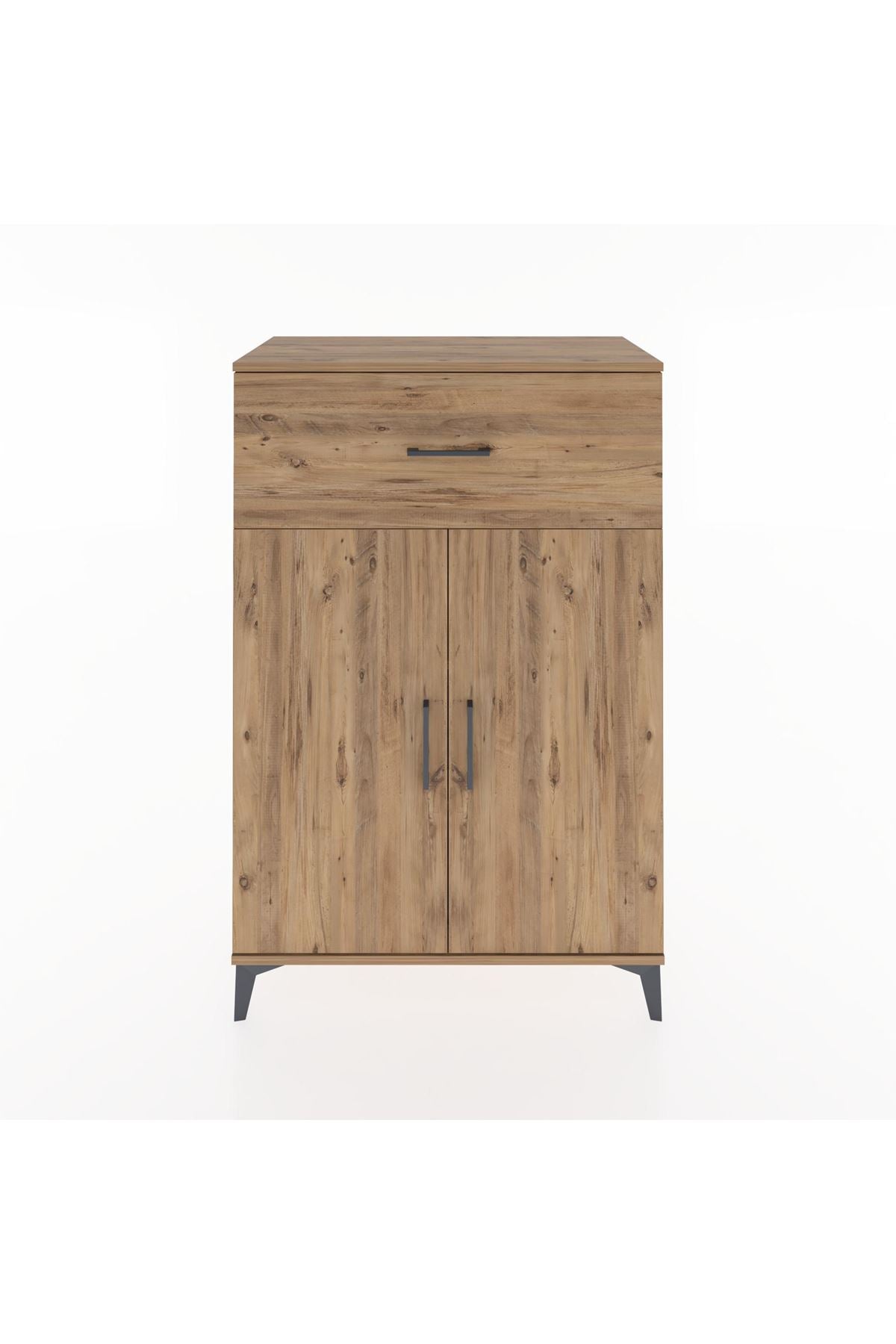 Hyperion Dolap 2 Raflı Tek Çekmeceli 2 Kapaklı 88x44x134 Çam-Çam