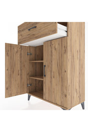 Hyperion Dolap 2 Raflı Tek Çekmeceli 2 Kapaklı 88x44x134 Çam-Çam