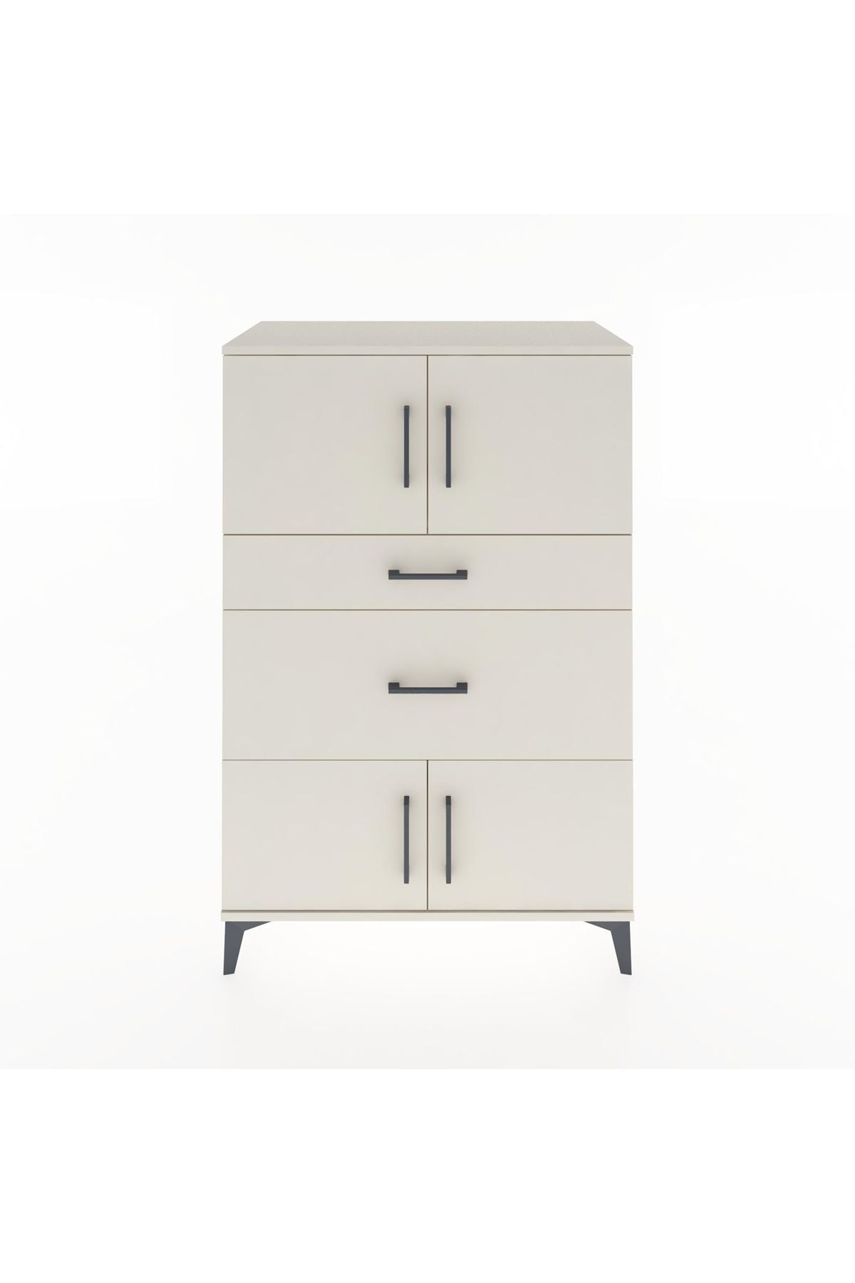 Hyperion Dolap Tek Raflı 2 Çekmeceli 4 Kapaklı 88x44x134 Aytaşı-Aytaşı