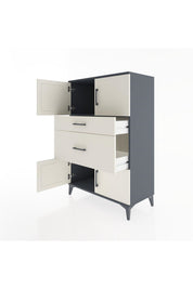 Hyperion Dolap Tek Raflı 2 Çekmeceli 4 Kapaklı 88x44x134 - S51M007V4B