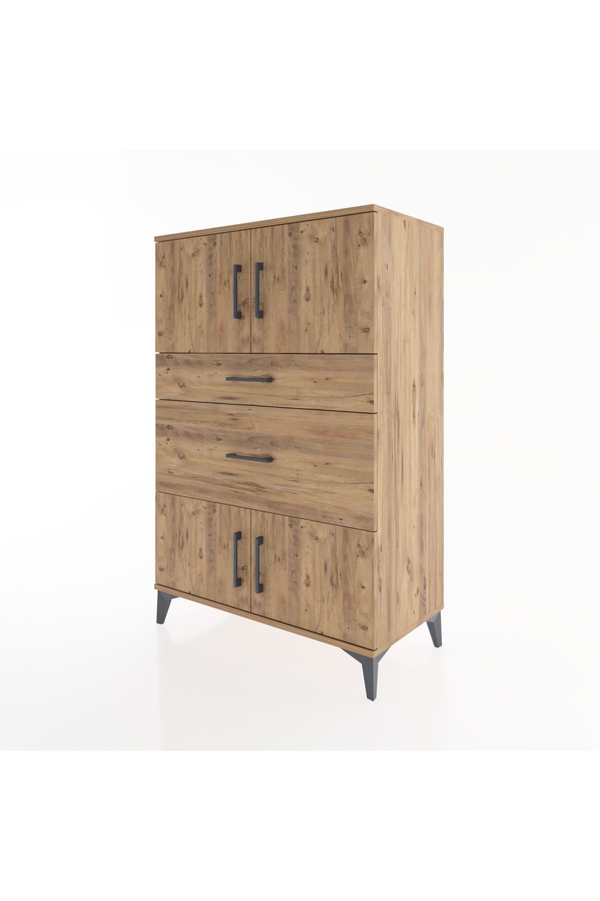 Hyperion Dolap Tek Raflı 2 Çekmeceli 4 Kapaklı 88x44x134 - S51M007V9B