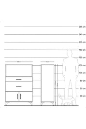 Hyperion Dolap Tek Raflı 2 Çekmeceli 2 Kapaklı 88x44x134 Aytaşı-Aytaşı