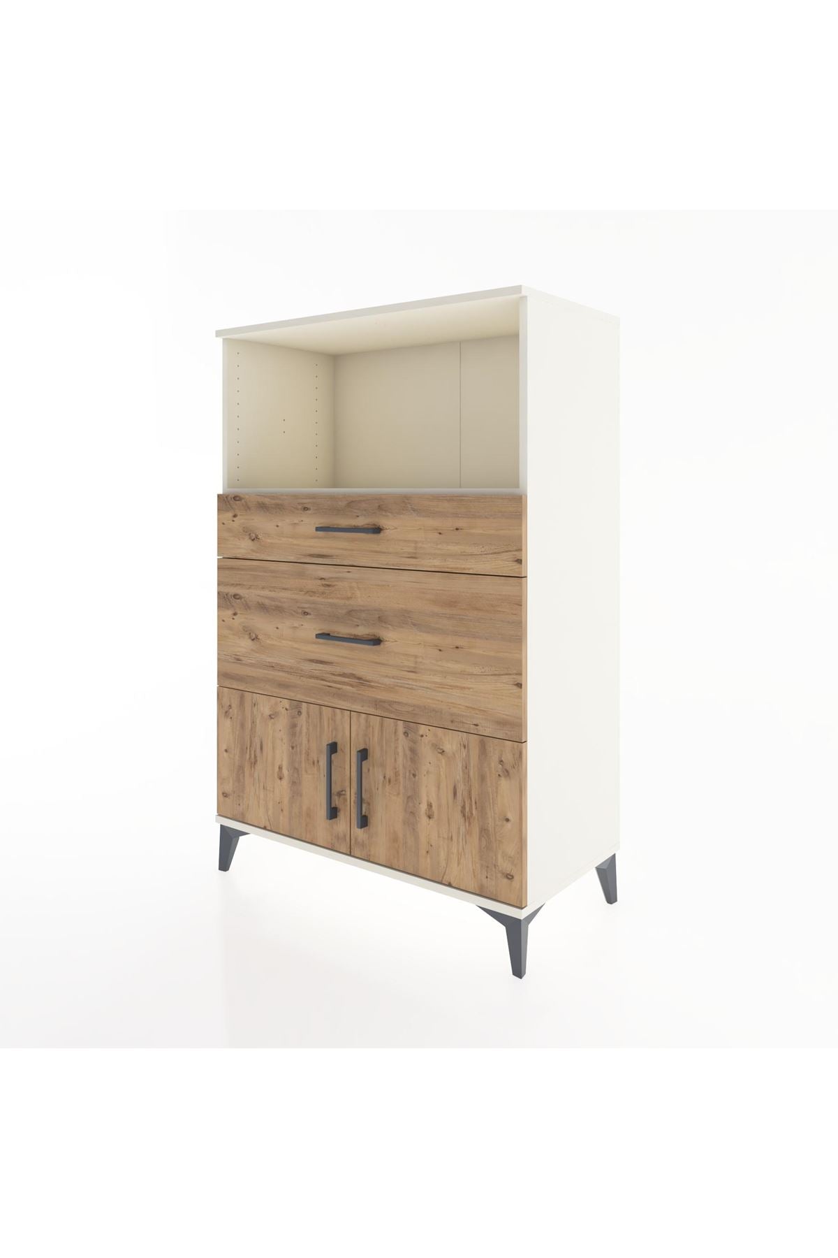 Hyperion Dolap Tek Raflı 2 Çekmeceli 2 Kapaklı 88x44x134 - S51M008V3B