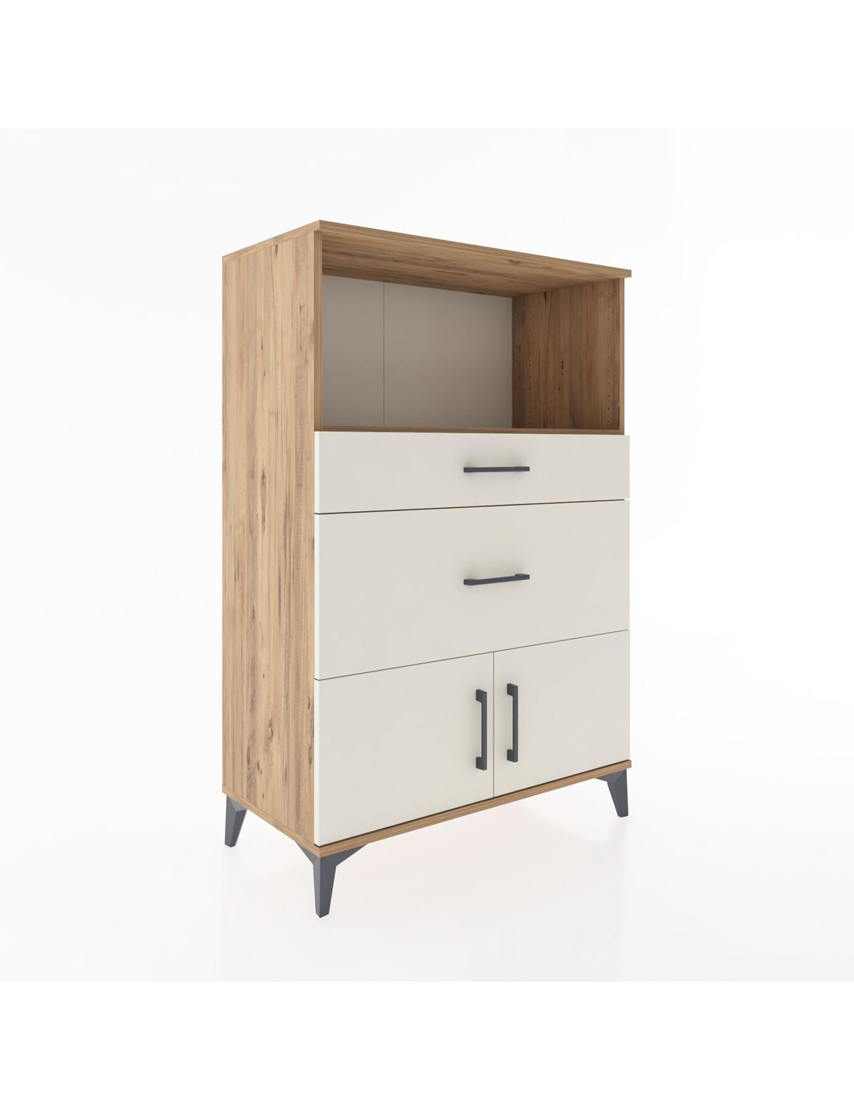 Hyperion Dolap Tek Raflı 2 Çekmeceli 2 Kapaklı 88x44x134 - S51M008V7B