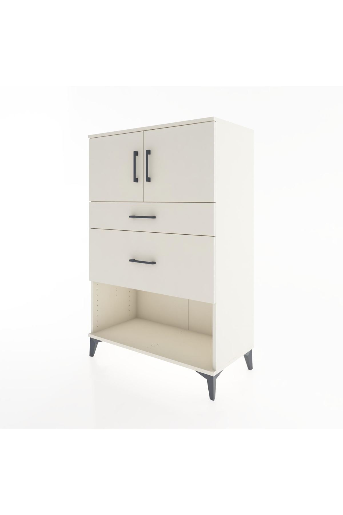 Hyperion Dolap Tek Raflı 2 Çekmeceli 2 Kapaklı 88x44x134 - S51M009V1B