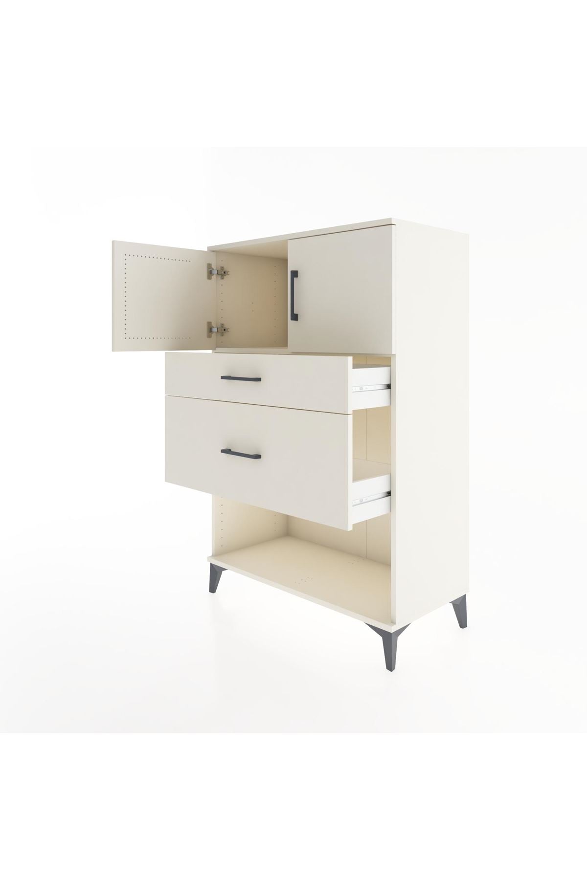 Hyperion Dolap Tek Raflı 2 Çekmeceli 2 Kapaklı 88x44x134 - S51M009V1B