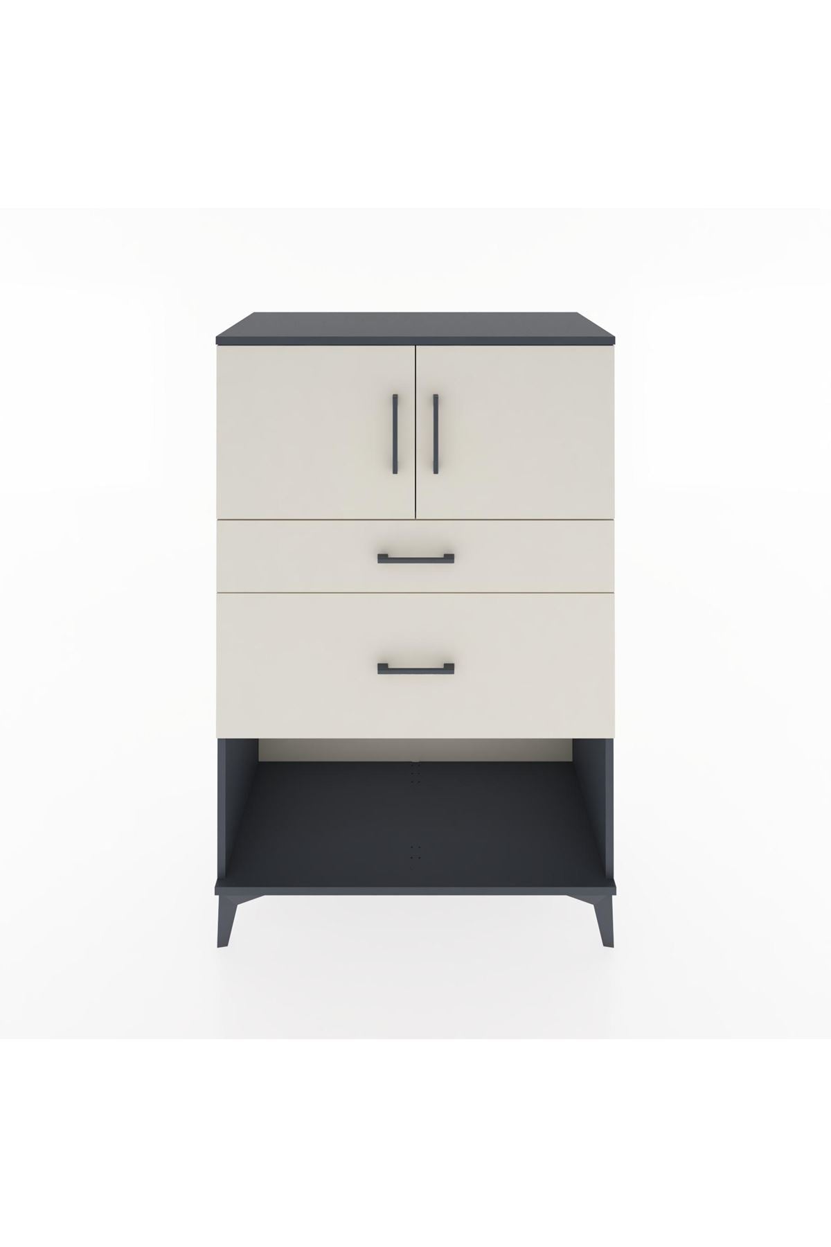 Hyperion Dolap Tek Raflı 2 Çekmeceli 2 Kapaklı 88x44x134 - S51M009V4B