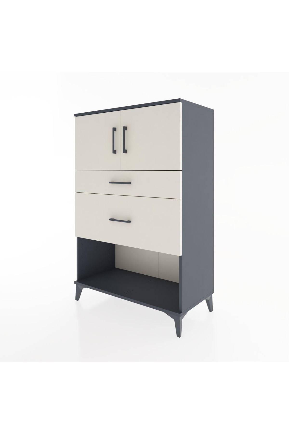 Hyperion Dolap Tek Raflı 2 Çekmeceli 2 Kapaklı 88x44x134 - S51M009V4B