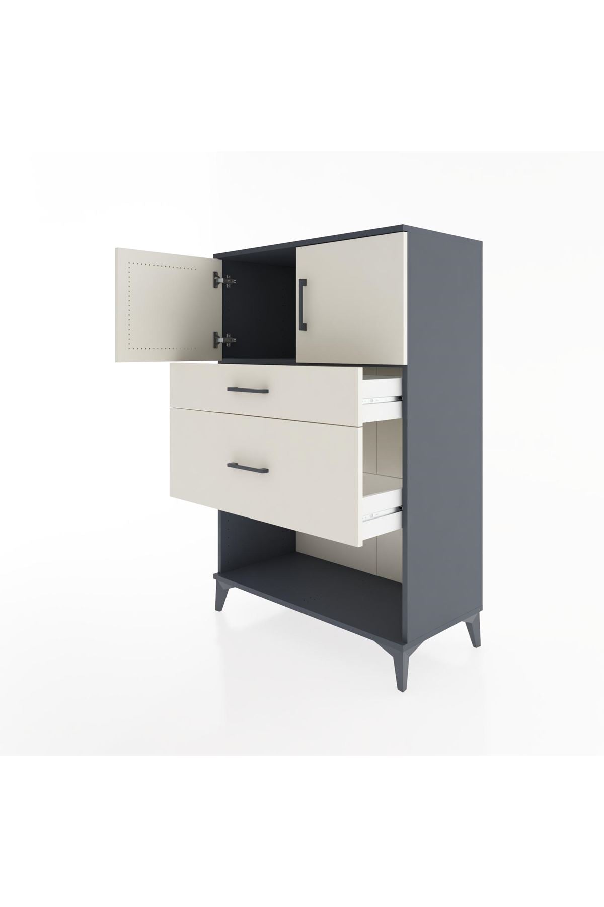Hyperion Dolap Tek Raflı 2 Çekmeceli 2 Kapaklı 88x44x134 - S51M009V4B