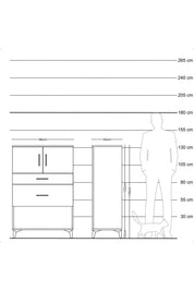 Hyperion Dolap Tek Raflı 2 Çekmeceli 2 Kapaklı 88x44x134 - S51M009V6B