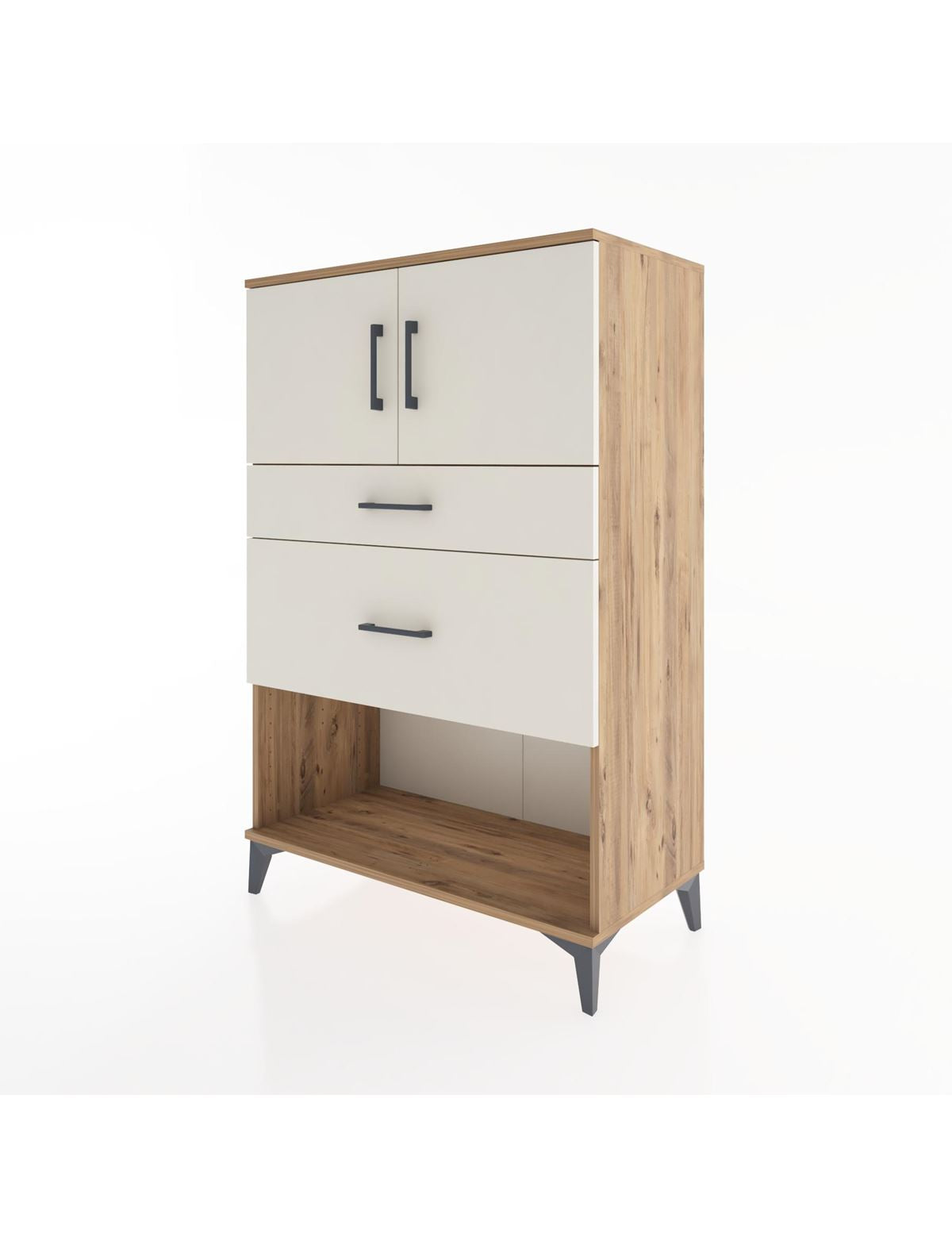 Hyperion Dolap Tek Raflı 2 Çekmeceli 2 Kapaklı 88x44x134 - S51M009V7B