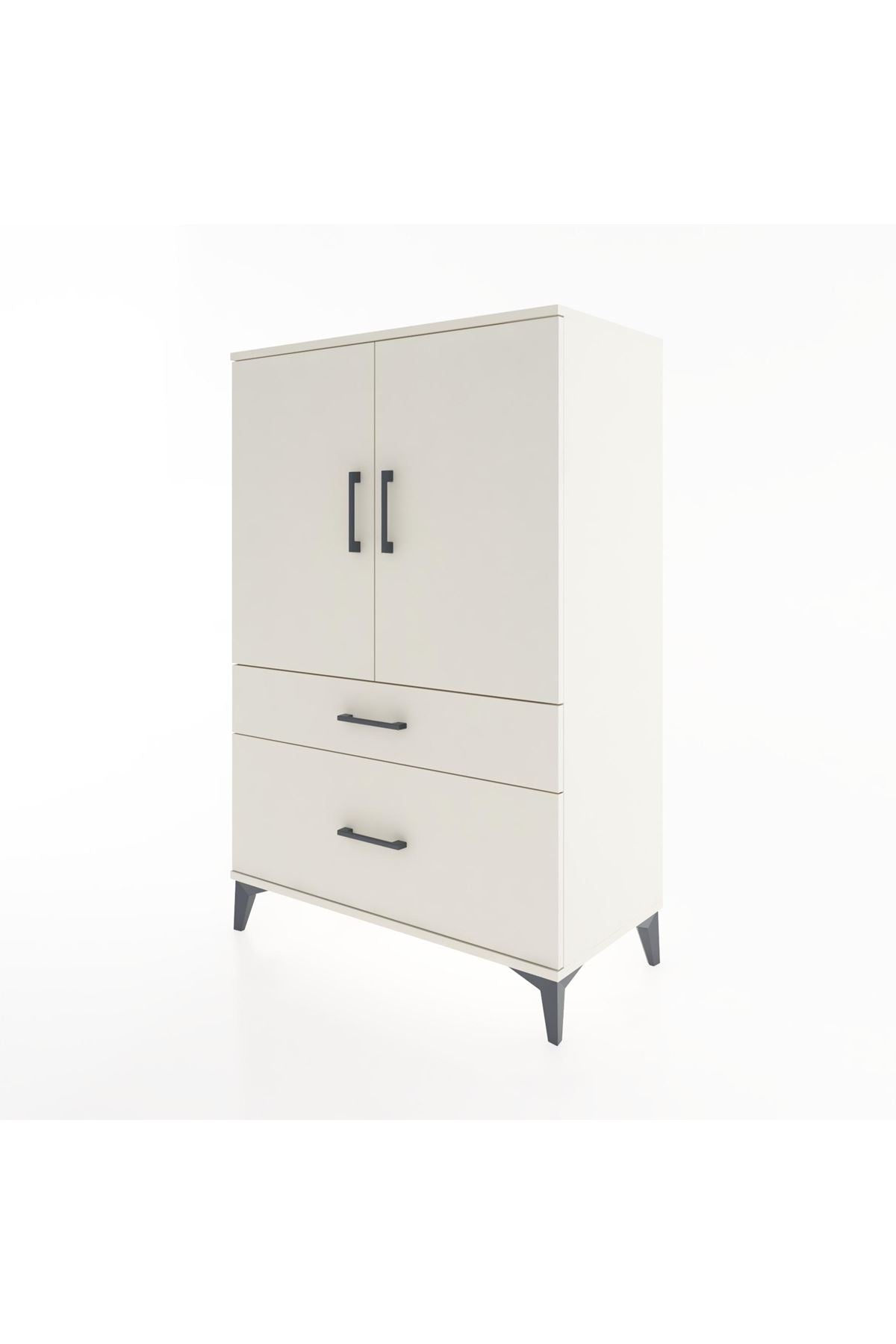 Hyperion Dolap 2 Raflı 2 Çekmeceli 2 Kapaklı 88x44x134 Aytaşı-Aytaşı