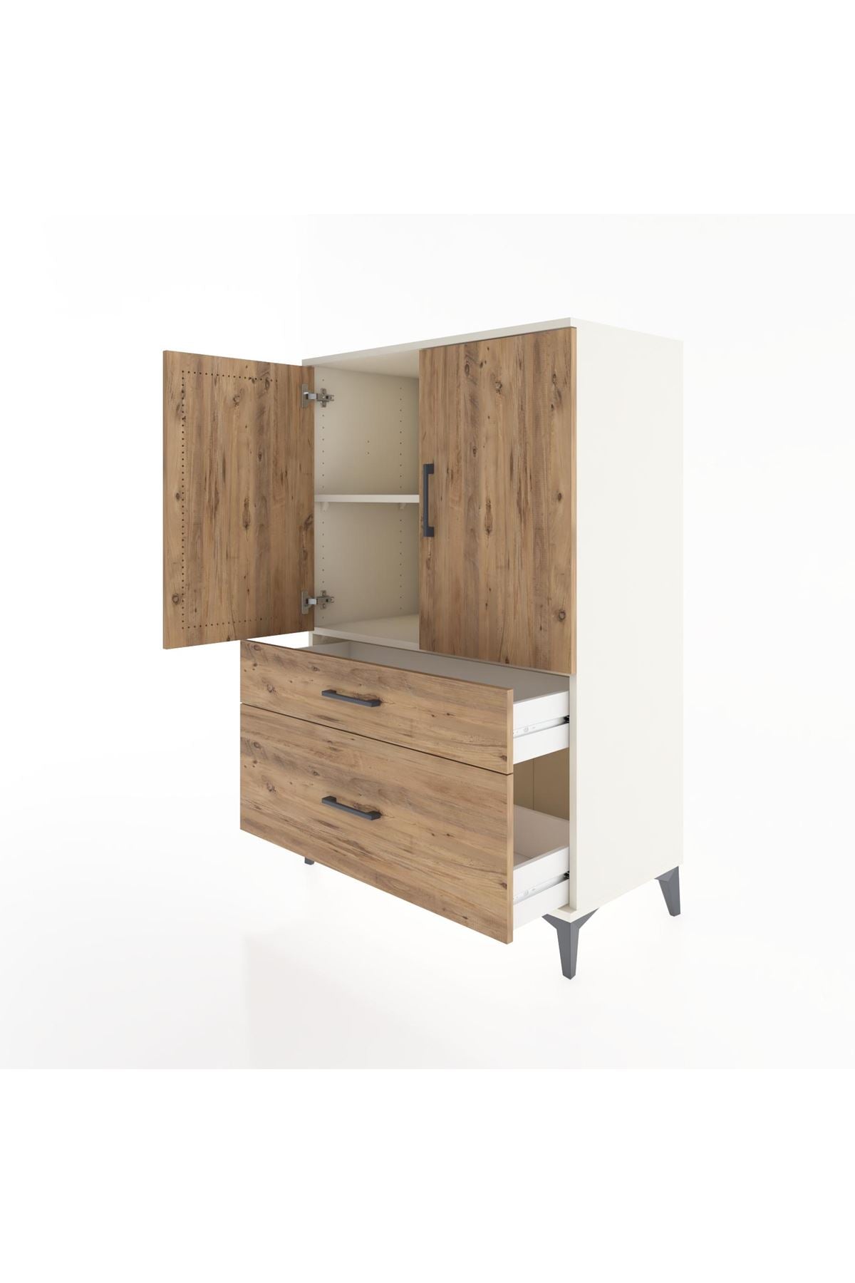 Hyperion Dolap 2 Raflı 2 Çekmeceli 2 Kapaklı 88x44x134 Aytaşı-Çam