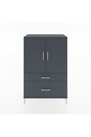 Hyperion Dolap 2 Raflı 2 Çekmeceli 2 Kapaklı 88x44x134 Antrasit-Antrasit