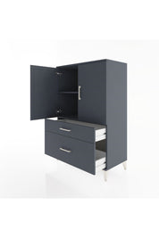 Hyperion Dolap 2 Raflı 2 Çekmeceli 2 Kapaklı 88x44x134 Antrasit-Antrasit