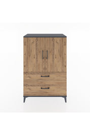 Hyperion Dolap 2 Raflı 2 Çekmeceli 2 Kapaklı 88x44x134 Antrasit-Çam