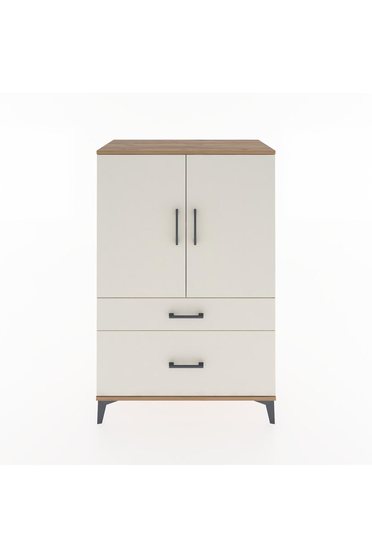 Hyperion Dolap 2 Raflı 2 Çekmeceli 2 Kapaklı 88x44x134 Çam-Aytaşı