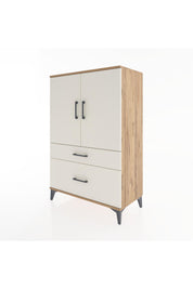 Hyperion Dolap 2 Raflı 2 Çekmeceli 2 Kapaklı 88x44x134 Çam-Aytaşı