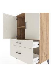 Hyperion Dolap 2 Raflı 2 Çekmeceli 2 Kapaklı 88x44x134 Çam-Aytaşı