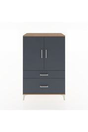 Hyperion Dolap 2 Raflı 2 Çekmeceli 2 Kapaklı 88x44x134 Çam-Antrasit